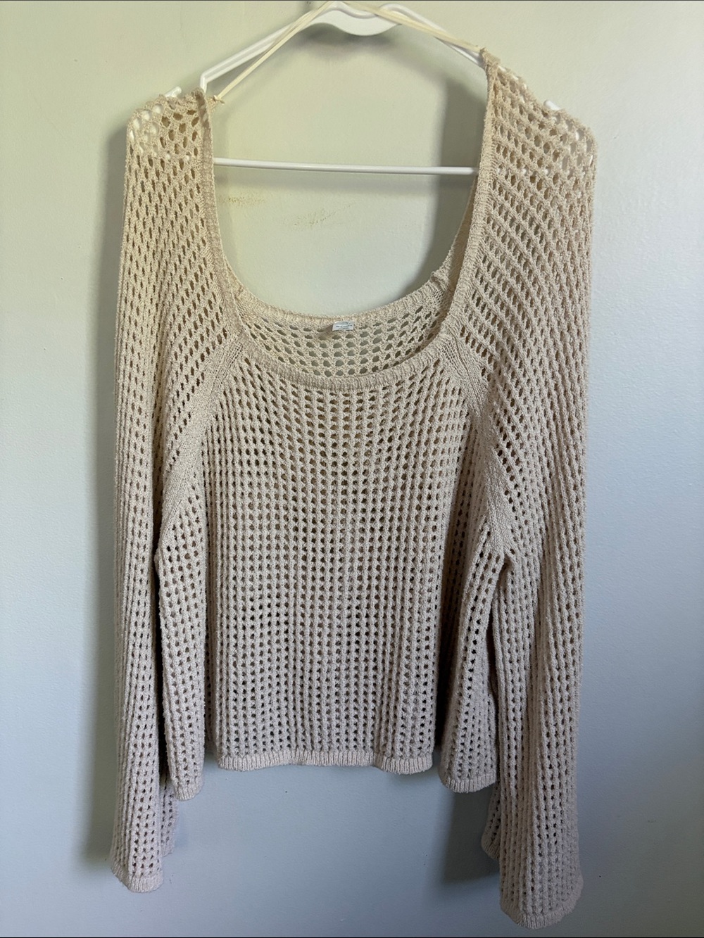 Old Navy Light Beige Open-Knit Women's Sweater